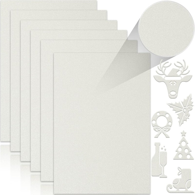 Twavang 24 Sheets White Glitter Cardstock Paper, A4 Premium Sparkly Paper for Scrapbook, DIY Projects, Party Decoration, Gift Box Wrapping 250GSM/92lb - Image 1